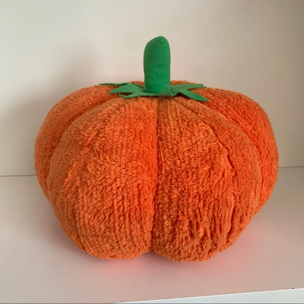 Vintage Large Jack o lantern plush pumpkin Halloween decor